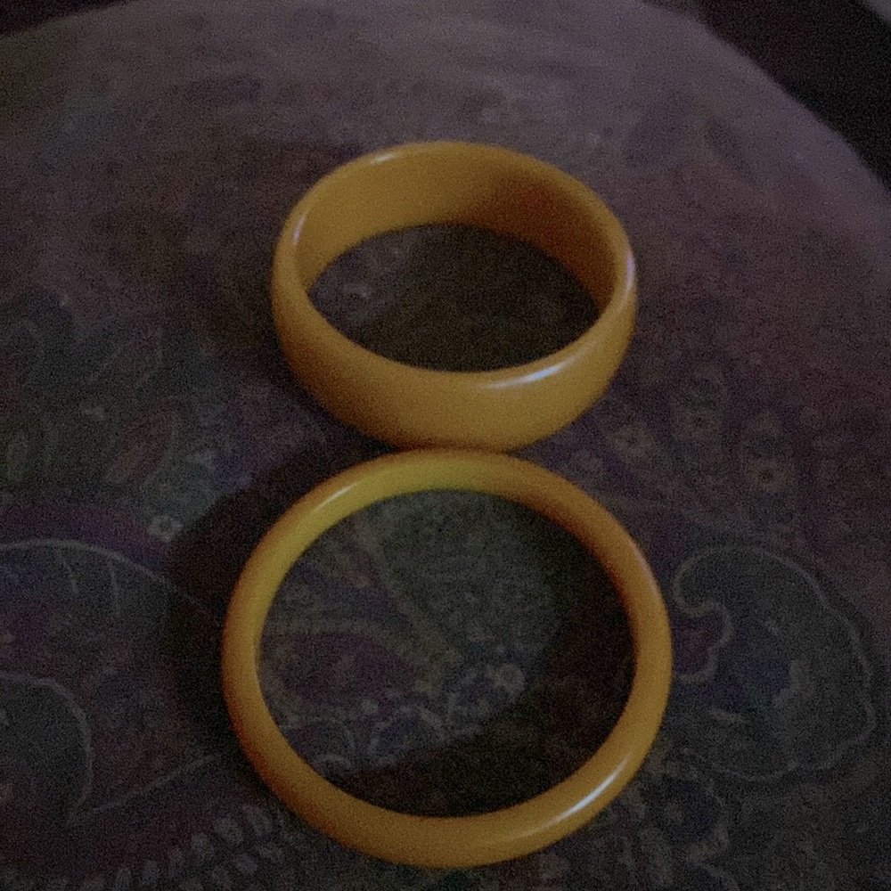 Set of 2 Bakelite Vintage Orange Bangle Bracelets